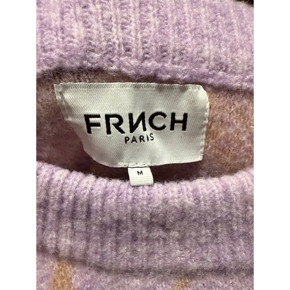 FRNCH Paris Women's Lavender Knit Sweater Abstract Design Size M - Picture 3 of 4